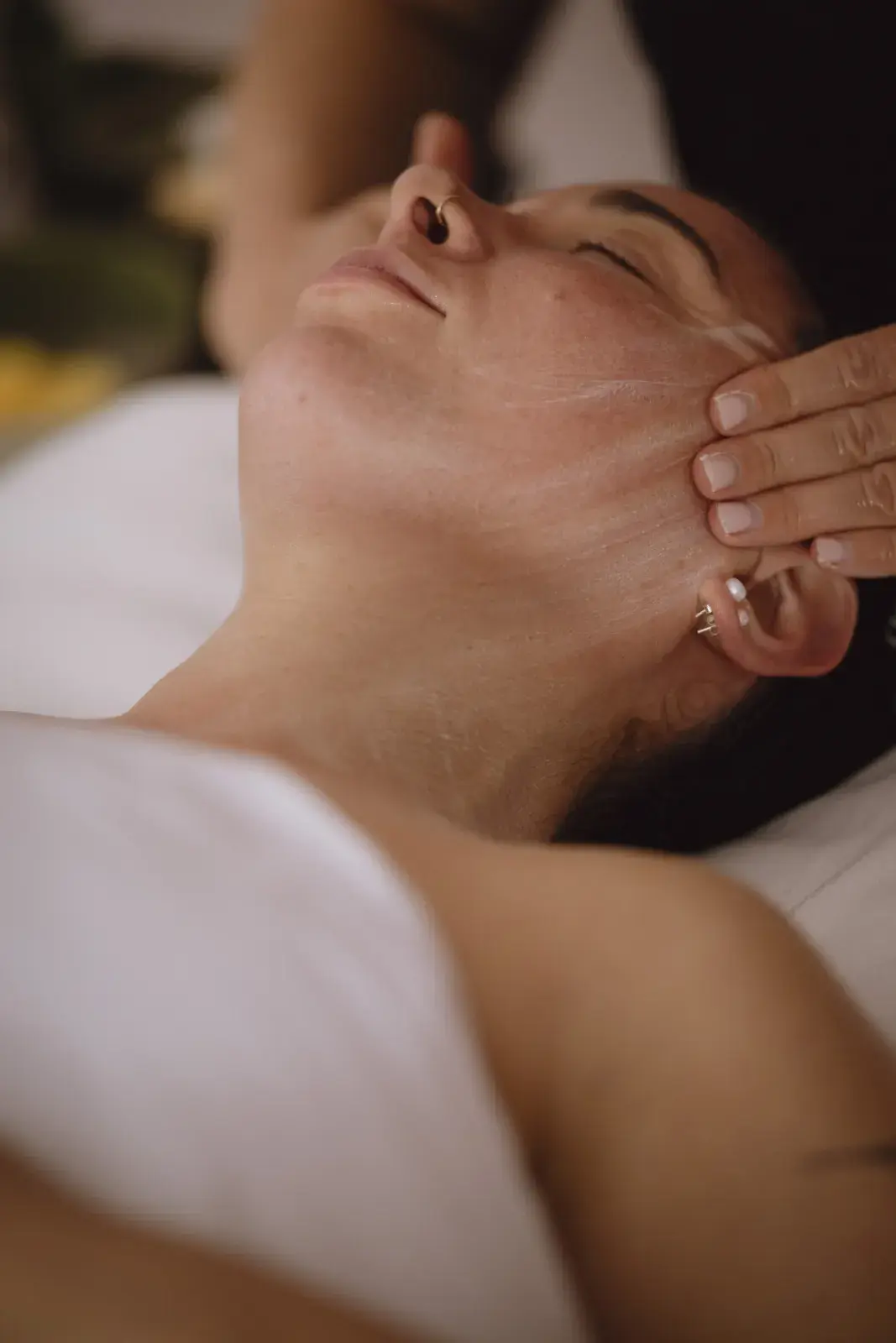 A calming facial and jaw massage