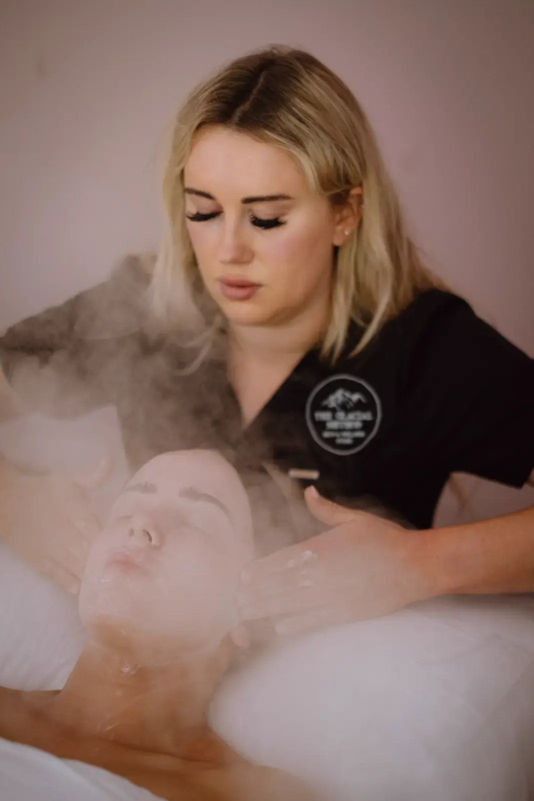 A collagen mask applied through cool mist